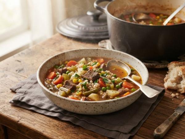 Vegetable Beef Soup Recipe: Tender Beef, Hearty Vegetables, One Pot photo